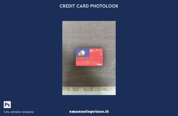 modello frontale photolook con carta di debito visto Taiwan Bank of Taiwan in st